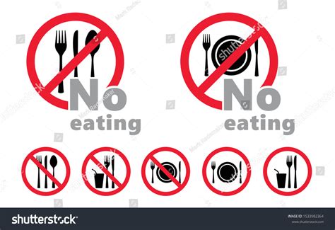 Stop No Picnic Eating Drinks Icons Stock Vector Royalty Free 1533982364