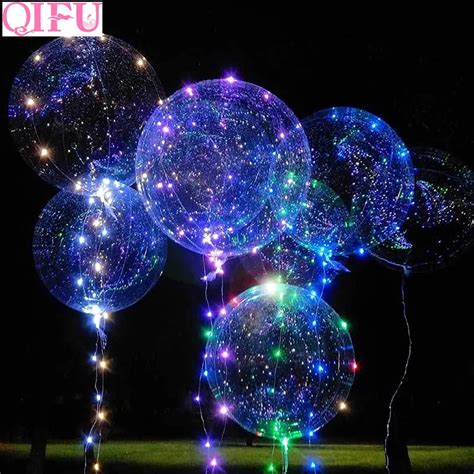 Qifu 18inch Led Balloon Luminous Light Glowing Balloon Helium Air