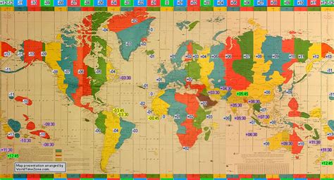 Standard Time Zone Chart Of The World In 1968 1970 Map Presentation