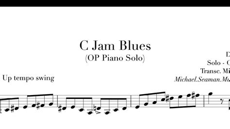 C Jam Blues Op Piano Transcription Youtube