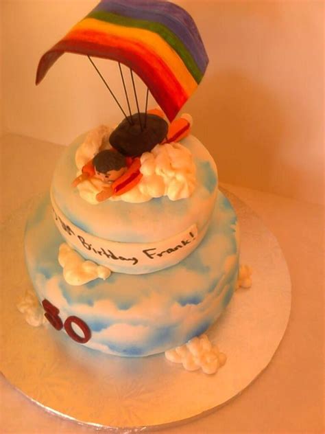 Sky Diver Cake With Pride Parachute Parachute 50th Birthday Cake