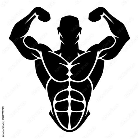 Bodybuilder Logo Template Vector Object And Icons For Sport Label Gym
