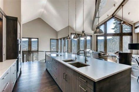 Bright sunny kitchen with vaulted ceiling and skylights old stock. Top 70 Best Vaulted Ceiling Ideas - High Vertical Space ...