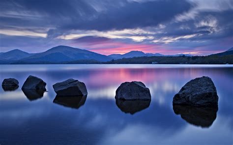 Tranquil Lake At Sunset