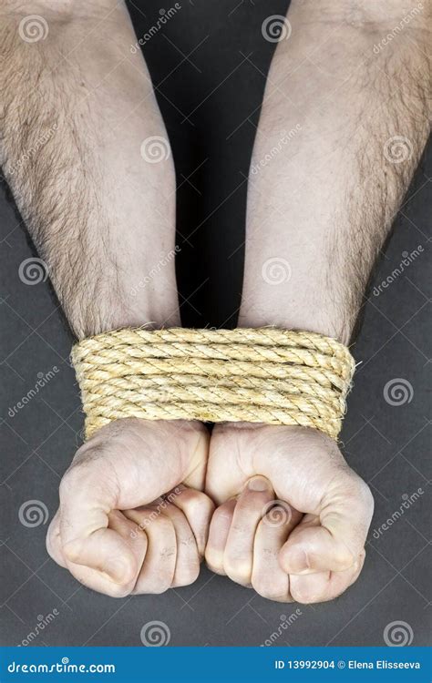 Wrists Tied With Rope Stock Photo Image Of Kidnap Help 13992904