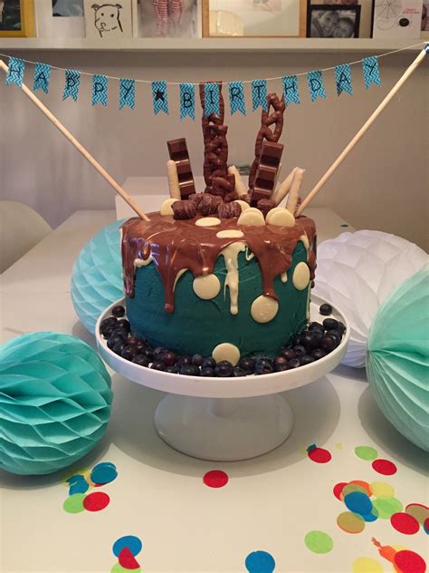 Blue Chocolate Drip Cake With Chocolate Chocolate And A Bit More