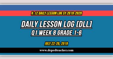 Daily Lesson Log Dll Q Week Grade All Subjects Deped Teacher