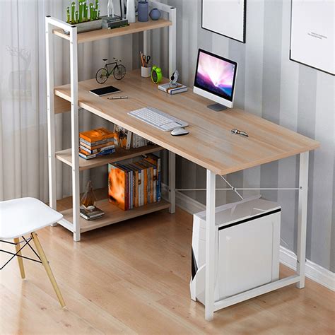 40 Inch Computer Desk With Bookshelf Home Office Desk Space Saving