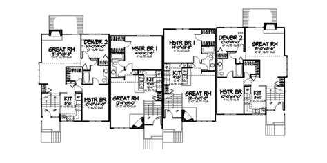 Robbins Mill Two Story Fourplex Plan D Shop House Plans And More