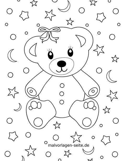 Malvorlage kleine Kinder - Bär - Ausmalbilder kostenlos herunterladen