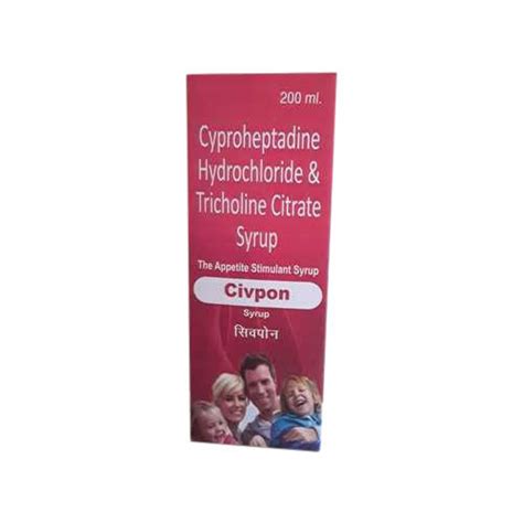 Cyproheptadine Hydrochloride And Tricholine Citrate Syrup Packaging