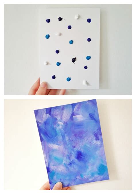Easy Abstract Acrylic Painting Diy Birch And Button