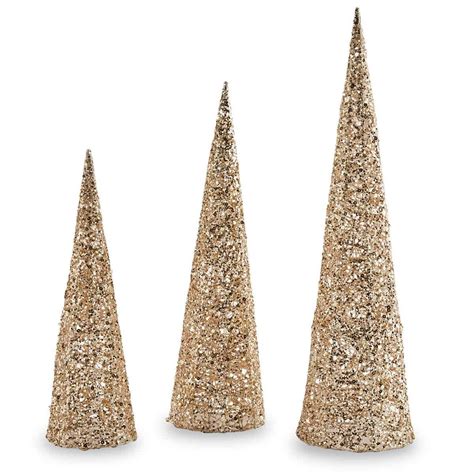 Mud Pie Glitter Cone Tree Set Eclections Boutique