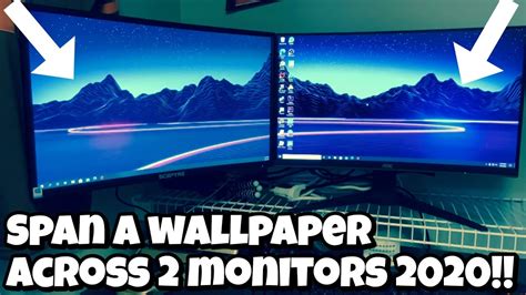 How To Get Wallpapers To Span Across Multiple Monitors 2020 Youtube