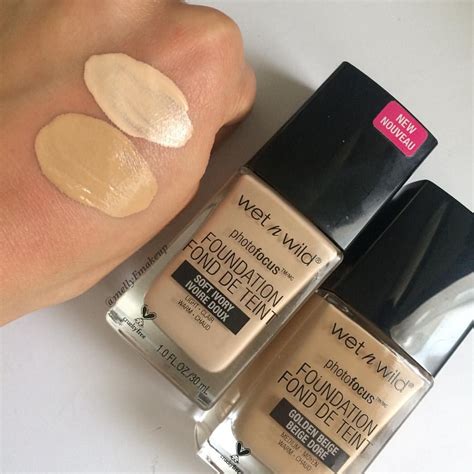 Wet N Wild Photofocus Foundation In Soft Ivory And Golden Beige Follow