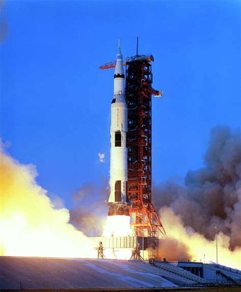 Launch Of Apollo 13 Atop A Saturn V Rocket Photograph By Nasascience
