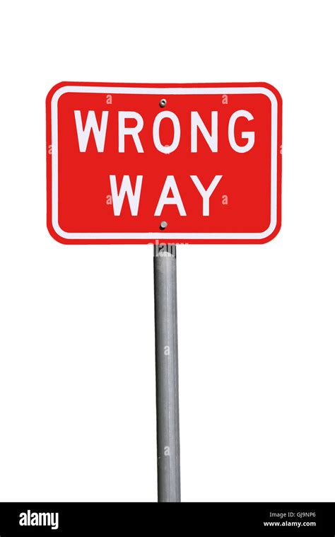 Wrong Way Traffic Sign Current Australian Road Sign Isolated Stock