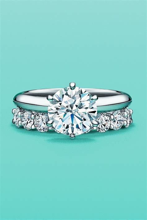 The Tiffany® Setting And Tiffany Embrace® Rings In Platinum Tiffany