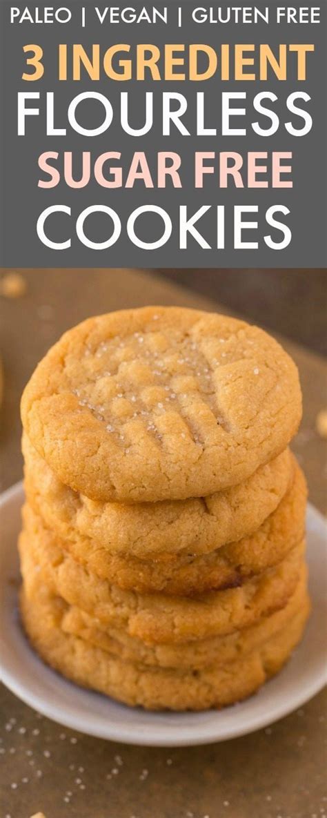 The best sugar free chocolate chip cookies, a delicious recipe for homemade cookies made without added sugar. 3 Ingredient Sugar Free Flourless Cookies (Paleo, Vegan ...