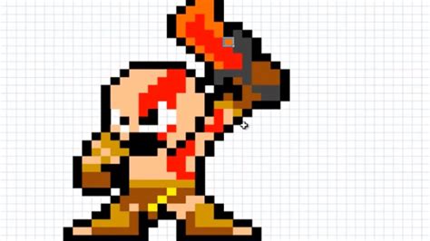 How To Draw Kratos God Of War Pixel Art Youtube