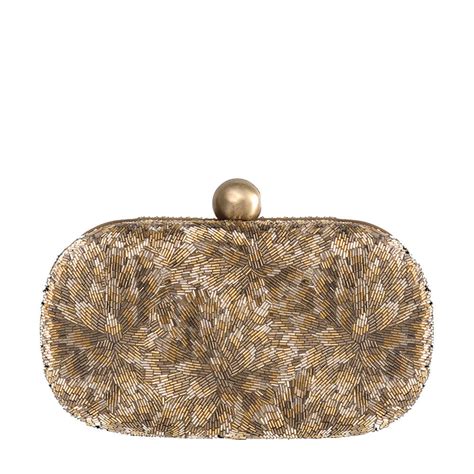 Floret Oval Clutch Peerless Gold Lovetobag