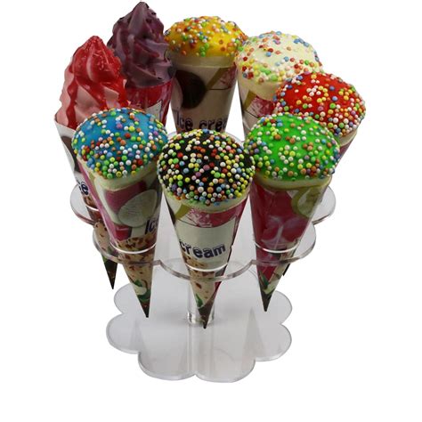 Hmrovoom Holes Ice Cream Cone Holder Acrylic Ice Cream Stand Cone Holder Rack For Party