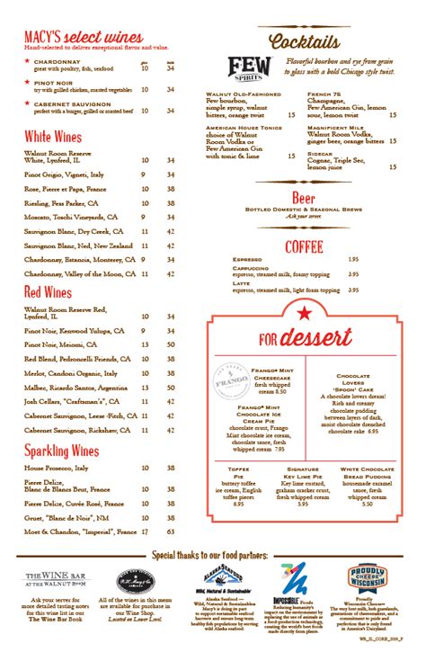 We did not find results for: Walnut Room Menu | macysrestaurants.com