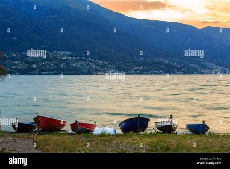 Stormy Sunset In Lake Como Italy Europe Stock Photo Alamy