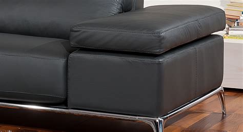 Manhattan Contemporary Black Leather Sofa Set Fresno California Antonio Salotti Metropolis