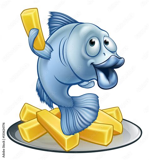 Fish And Chips Cartoon Stock Vector Adobe Stock