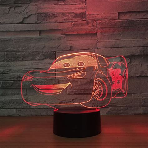 Lamp is made from a vinyl material. Cars Lightning McQueen 3D LED Night Lamp