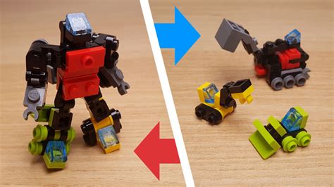 「デバステーター」っぽいレゴ3段合体ロボ 9 レゴ ミニレゴ 超ミニレゴ micro lego lego activities lego transformers