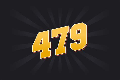 Number 479 Vector Font Alphabet Yellow 479 Number With Black
