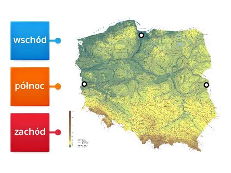 Mapa Polski Kierunki Geograficzne Rysunek Z Opisami