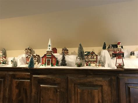 Cabinet Top Decor Christmas Village Christmas Village Display