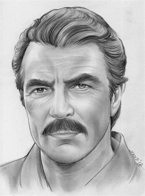 Tom Selleck Never Gets Old Portrait Sketches Celebrity Drawings