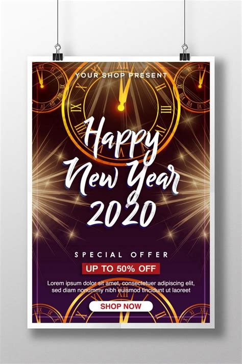 Shop posters in a variety of sizes and designs to find the perfect fit for your room. Happy New Year 2020 Sale and Celebration Poster Template ...