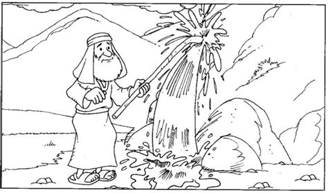 Free Coloring Pages Of Moses And The Rock Kobeilcarroll