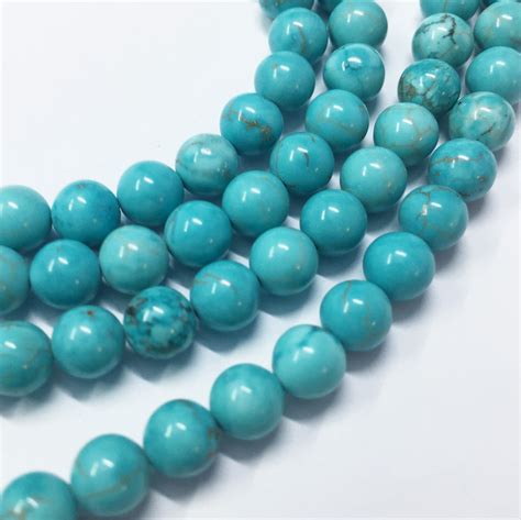 Turquoise Dyed Magnesite Gemstone Beads 4mm Round Beads On 15 Etsy UK