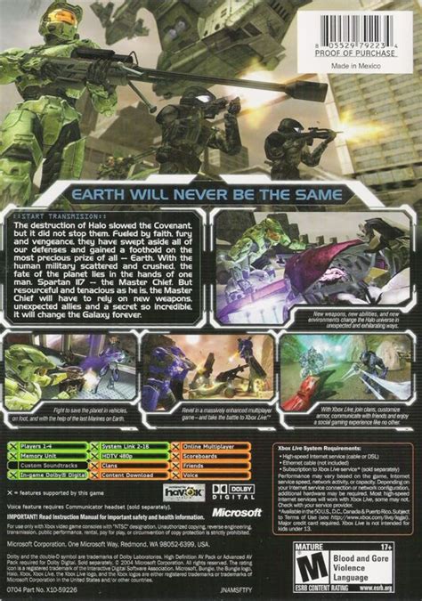 Halo 2 2004 Xbox Box Cover Art Mobygames