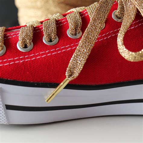 Gold Shoelaces With Gold Metal Tips Shoe Laces Etsy