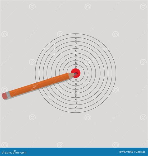 Pencil And Target For Shooting Stock Vector Illustration Of