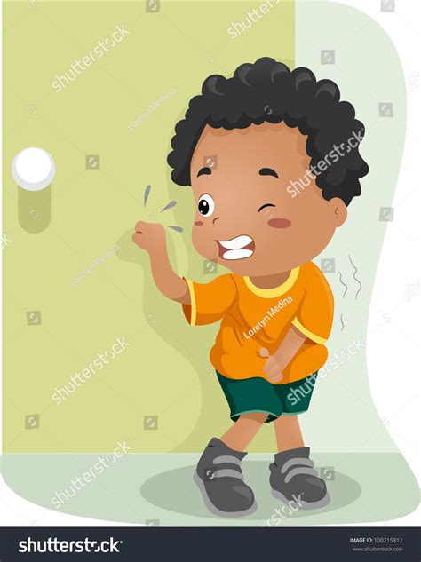 Illustration Kid Holding His Pee Stock Vector 100215812 Shutterstock