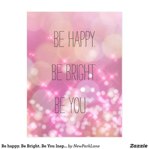 Be Happy Be Bright Be You Inspirational Postcard In 2021