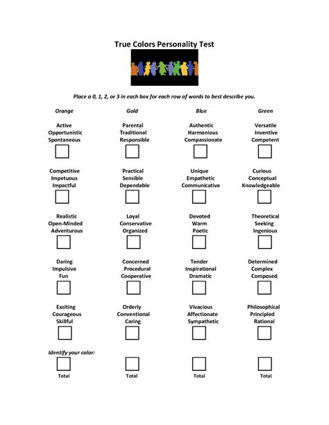 18 Best Images Of Personality Styles Assessment Worksheet