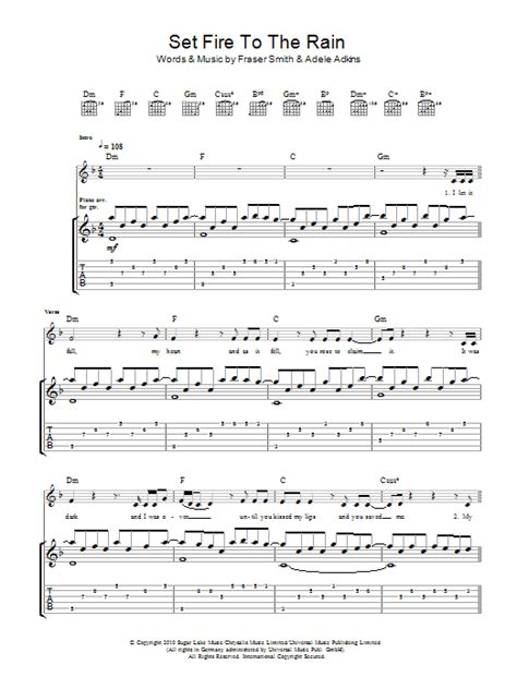 Could work their way through all the songs in c then move to the songs in g then finally to those. Set Fire To The Rain | Sheet Music Direct