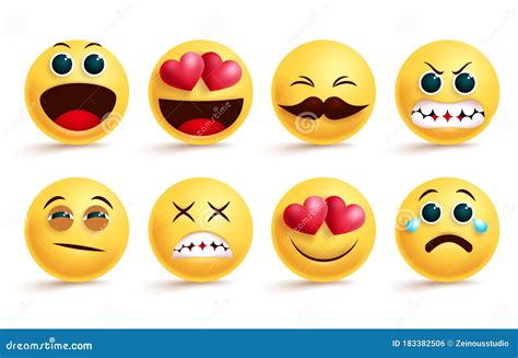 Conjunto Vetorial Emoji De Sorrisos Emojis De Faces Amarelas