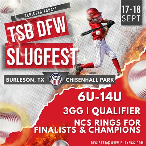 National Championship Sports Baseball Tsb Dfw Slugfest
