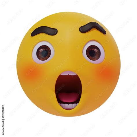 Illustration 3d Emoji Impressed Face Emoticon Isolated Transparent