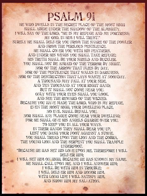 Psalm 91 Poster Download Printable Psalm 91 Poster Large Bible